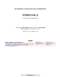 Golden Nugget Online Gaming, Inc. Form 8-K/A Current Event Report