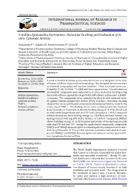 International Journal of Research in Pharmaceutical Sciences