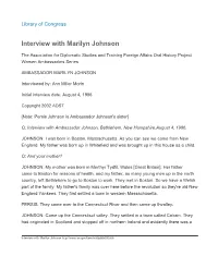 Interview with Marilyn Johnson