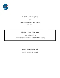 NASA Guidebook for Proposers, Appendix H