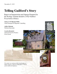 Telling Guilford's Story: Report on Interpretation and Signage