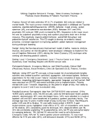 Utilizing Cognitive Behavioral Therapy, Token Economy Technique to Positively Impact Boarding of Pediatric Psychiatric Patients