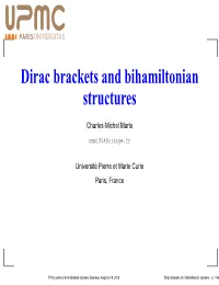Dirac Brackets and Bihamiltonian Structures