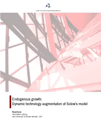 Dynamic Technology Augmentation of Solow's Model