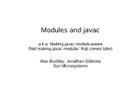 Modules and Javac