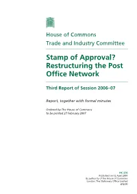 Restructuring the Post Office Network