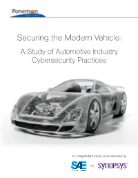 Securing the Modern Vehicle: a Study of Automotive Industry Cybersecurity Practices