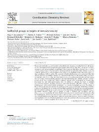 Sulfhydryl Groups As Targets of Mercury Toxicity