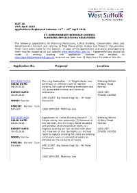 Weekly Applications List SEBC 15.04.2016