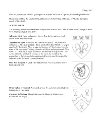 Atlantian Internal Letter of Acceptances and Returns for July 2007