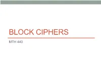 Block Ciphers