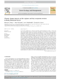 Climate Change Impacts on Fire Regimes and Key Ecosystem