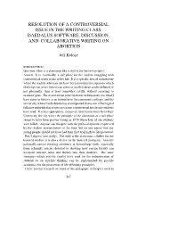 Daedalus Software, Discussion, and Collaborative Writing on Abortion