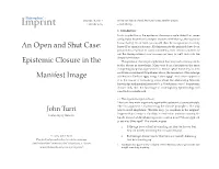 Epistemic Closure in the Manifest Image