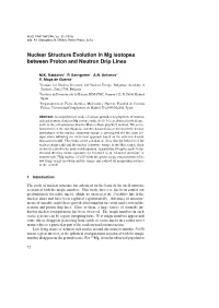 Nuclear Structure Evolution in Mg Isotopes Between Proton and Neutron Drip Lines