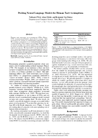 Probing Neural Language Models for Human Tacit Assumptions