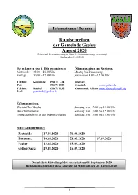 Rundschreiben Der Gemeinde Geslau August 2020 (Keine Amtl