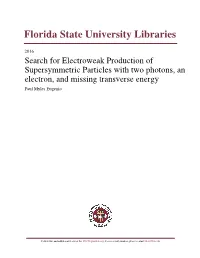 Thesissubmittedtothe Florida State University Department of Physics in Partial Fulﬁllment of the Requirements for Graduation with Honors in the Major