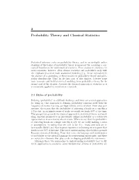 2 Probability Theory and Classical Statistics