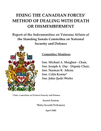 Fixing the Canadian Forces' Method of Dealing with Death Or Dismemberment