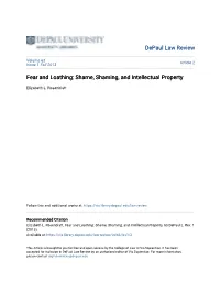 Shame, Shaming, and Intellectual Property