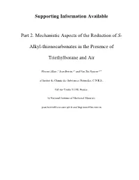Supporting Information Available Part 2. Mechanistic Aspects of The