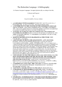 The Kabardian Language: a Bibliography