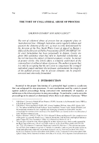 The Tort of Collateral Abuse of Process I Introduction