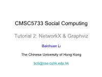 Tutorial 2: Networkx & Graphviz