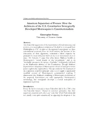 American Separation of Powers: How the Architects of the U.S