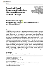 Perceived Social Consensus Can Reduce Ideological Biases on Climate Change