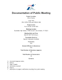 Public Meeting Summary