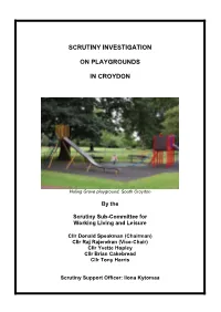 Scrutiny Investigation on Playgrounds in Croydon