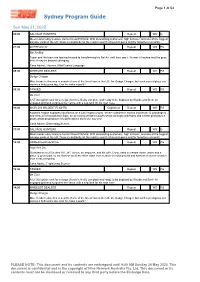 Sydney Program Guide