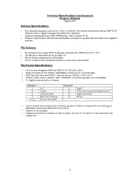 Technical Specifications for Broadcast Program Material August 2018