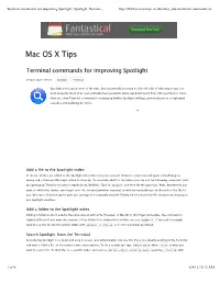 Terminal Commands for Improving Spotlight | Spotlight, Terminal | Mac OS X Tips