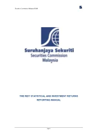 The Reit Statistical and Investment Returns Reporting Manual
