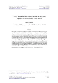 Virality, Algorithms, and Illiberal Attacks on the Press: Legitimation Strategies for a New World