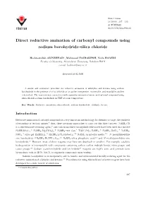 Direct Reductive Amination of Carbonyl Compounds Using Sodium Borohydride-Silica Chloride