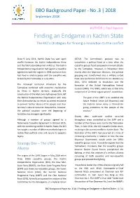 Finding an Endgame in Kachin State the KIO’S Strategies for Finding a Resolution to the Conflict