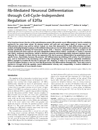 Rb-Mediated Neuronal Differentiation Through Cell-Cycle–Independent Regulation of E2f3a