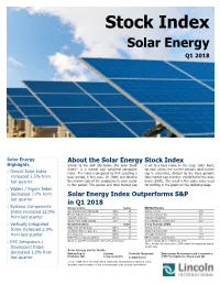 Solar Energy Stock Index Q1 2