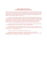 The Army Lawyer Is Published Monthly by the Judge Advocate General's School for the Official Use of Army Lawyers in the Performance of Their Legal Responsibilities