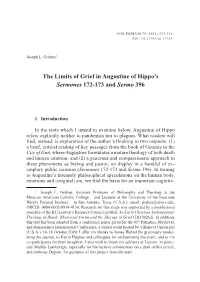 The Limits of Grief in Augustine of Hippo's Sermones 172-173 And