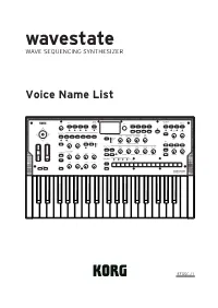 Wavestate Voice Name List