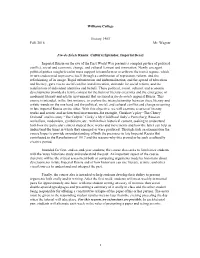 Williams College History 140T Fall, 2016 Mr. Wagner
