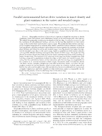 Parallel Environmental Factors Drive Variation in Insect Density and Plant Resistance in the Native and Invaded Ranges