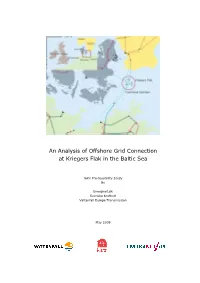 Pre-Feasibility Study of Offshore Grid Connection at Kriegers Flak