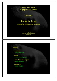 Rocks in Space Asteroids, Comets and Meteors