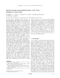 Thermal Structure and Exhumation History of the Lesser Himalaya in Central Nepal